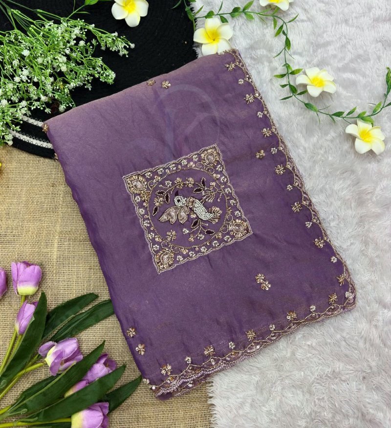 Jk 502 Soft Fabric Embroidery Work Saree